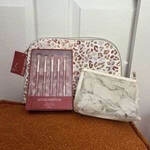 Sonia Kashuk Brush Set with Leopard Print and White Pouch